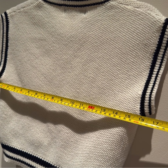 I Love J x The Better Butter White Knit Vest with Black Detail and Patch S-2XL - Picture 8 of 8